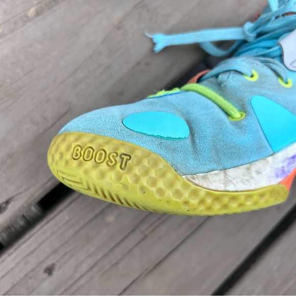 Adidas Harden Vol. 6 J “Pulse Aqua Solar Yellow” Kids Boost | Boys Size 3.5 - Picture 6 of 16